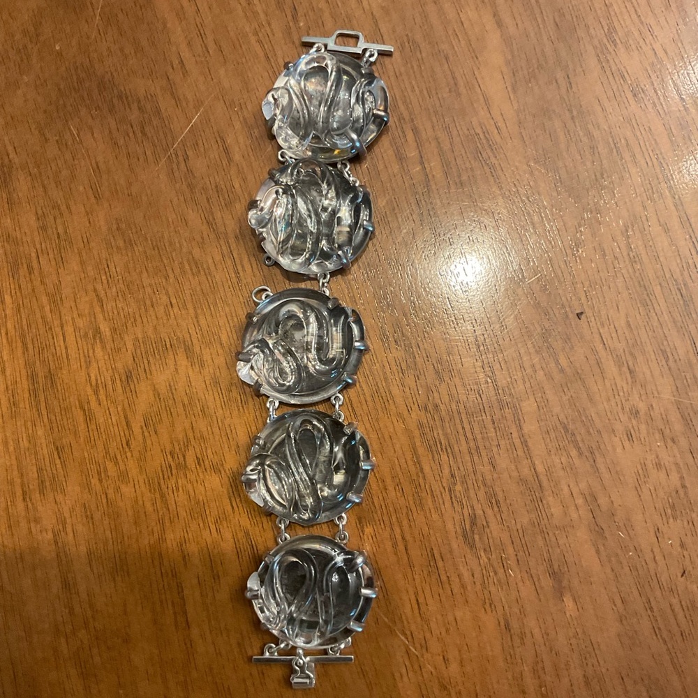 VINTAGE MARIQUITA MASTERSON SILVER AND GLASS BRACELET